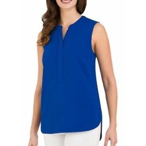 Hilary Radley Half Zip Sleeveless Blouse size M